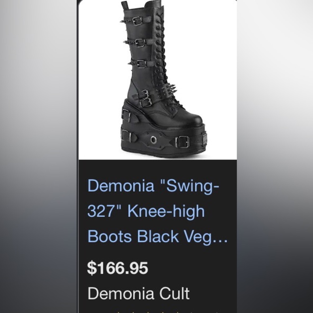 Demonia Spiked Boots Size 10 - image 1
